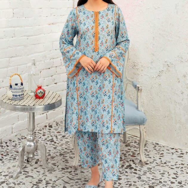 SKY Floral Printed Kurta
