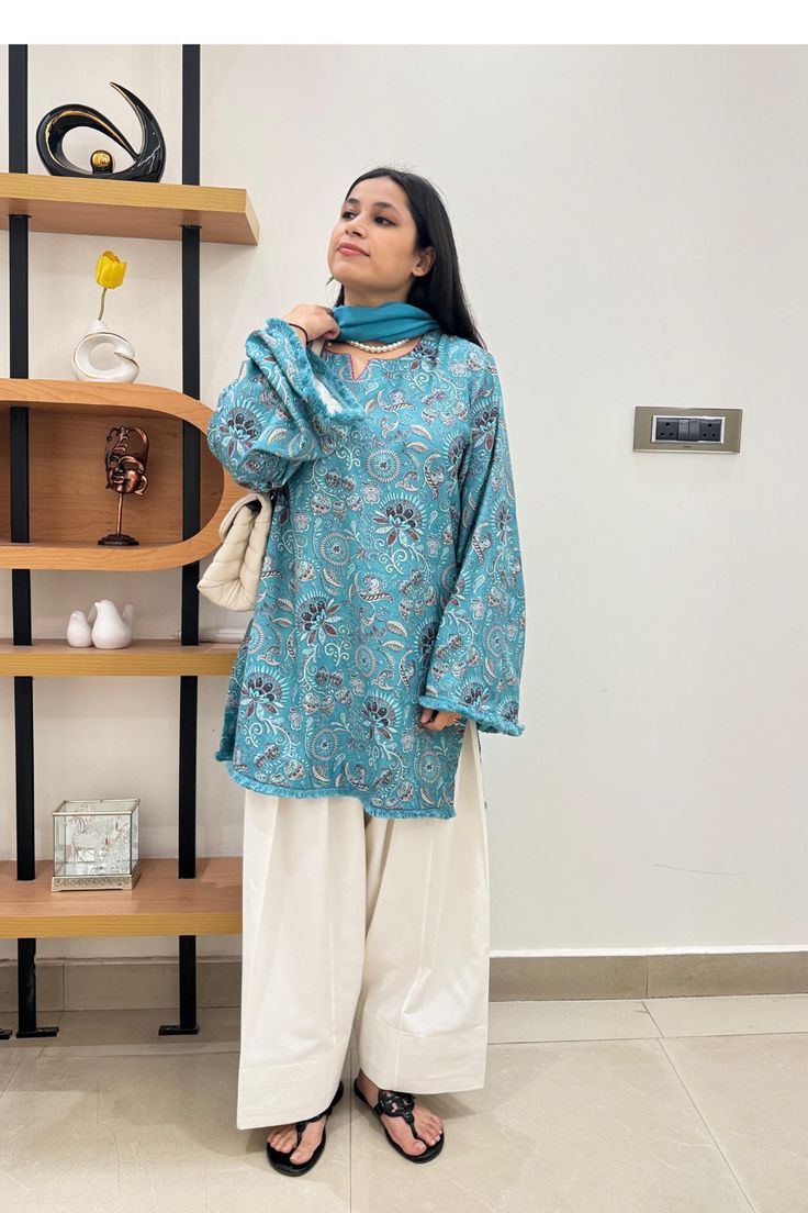 Jaipuri Cotton Straight Printed Kurta Pant Suit Set