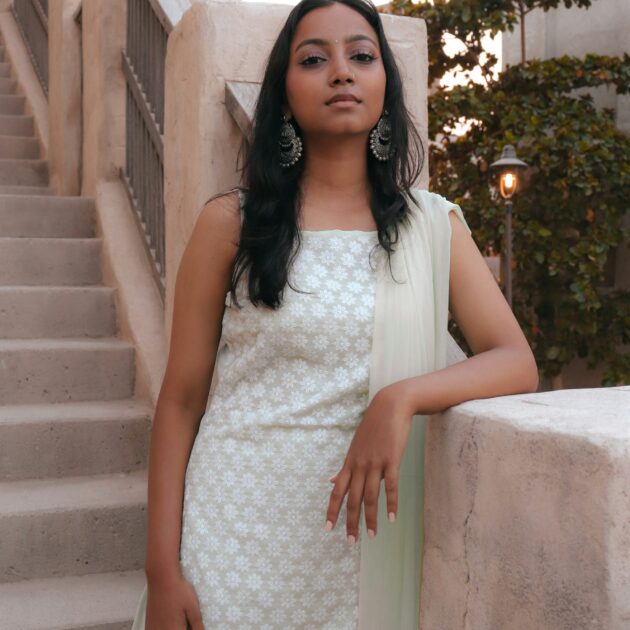 Light  Straight Embroidered Kurta