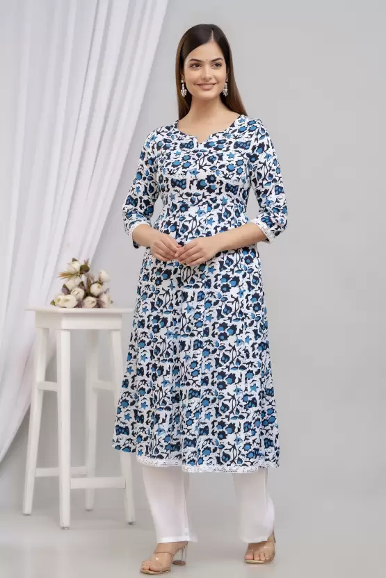 Women’s Rayon Printed Anarkali Kurta Pant and Dupatta Set - Image 7