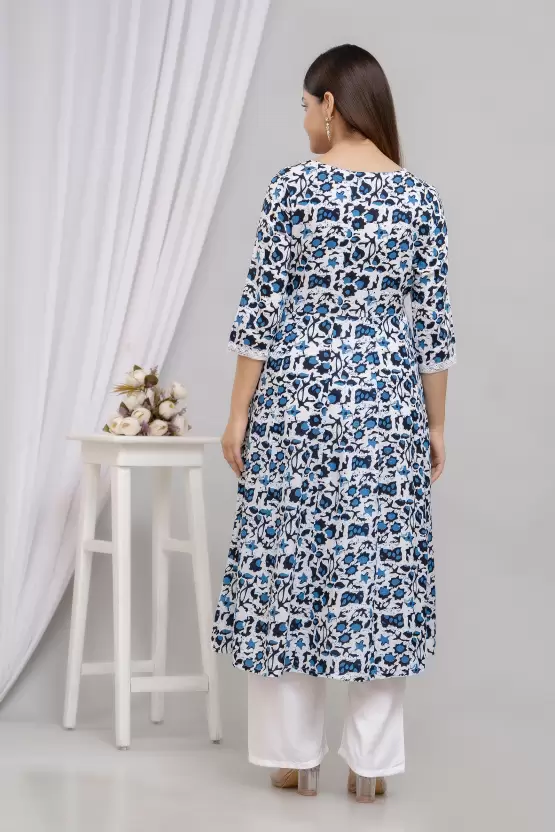 Women’s Rayon Printed Anarkali Kurta Pant and Dupatta Set - Image 6