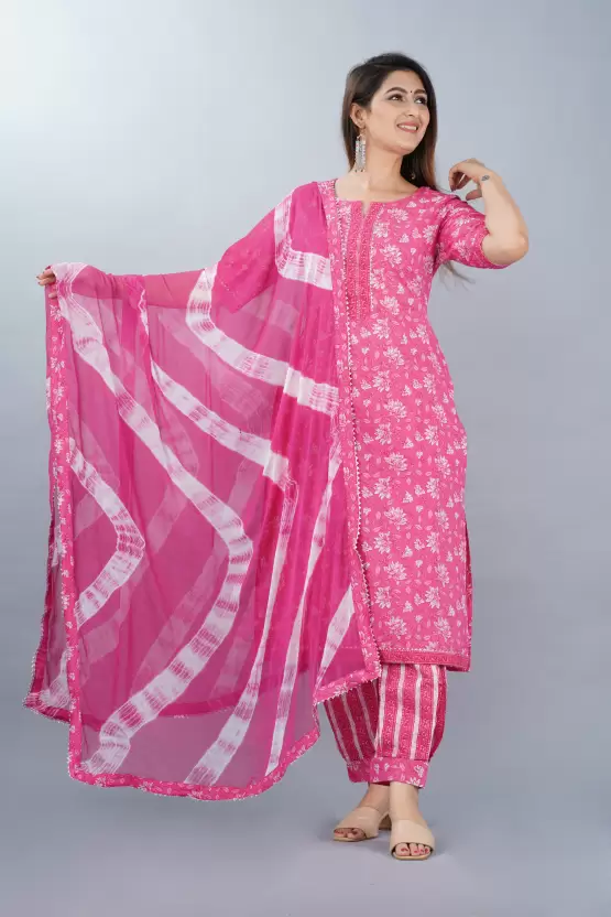 Women’s Cotton Printed Kurta Pant and Dupatta Set - Image 4