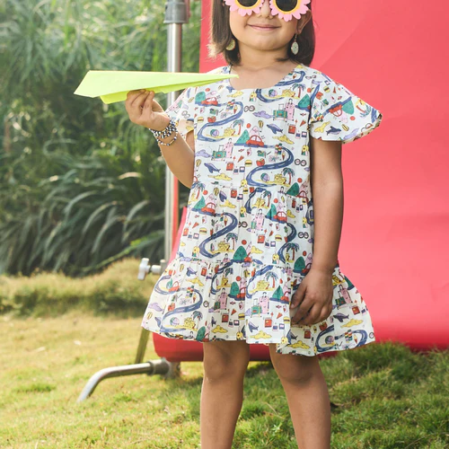 Travel Con Multicolor Girls Dress